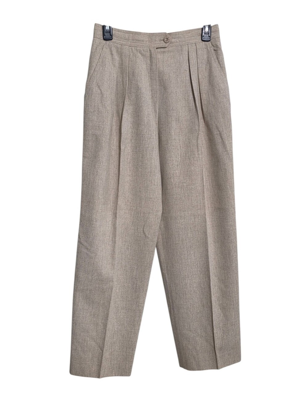 Vintage Escada Beige Wool Pants 6 (38) High Rise Pleated Corp Office Old Money